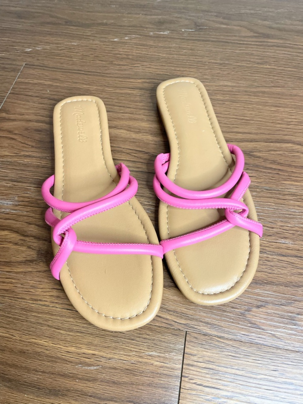 Madewell Amel Pink Slide Sandals Size 9 Minimal Summer Flat Sandals - Picture 3 of 7